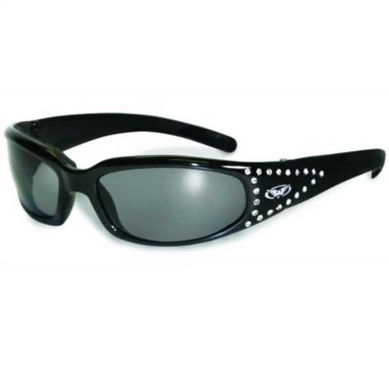 Women's Transitional Motorcycle Sunglasses: Marilyn Rhinestone