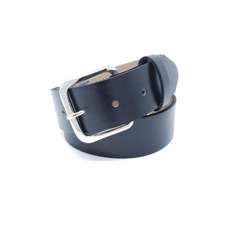 Genuine Leather Belt: Oil Tanned, USA Made Black Cowhide