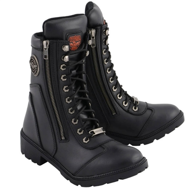 Milwaukee Leather Ladies Black Motorcycle Boots mbl9301