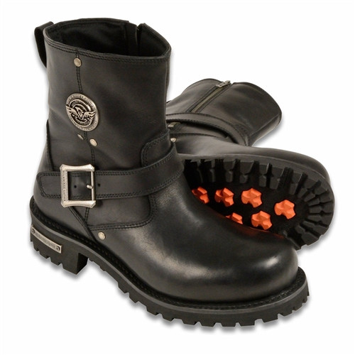 Milwaukee Leather Short Engineer Motorcycle Boots | Leather Bound NJ