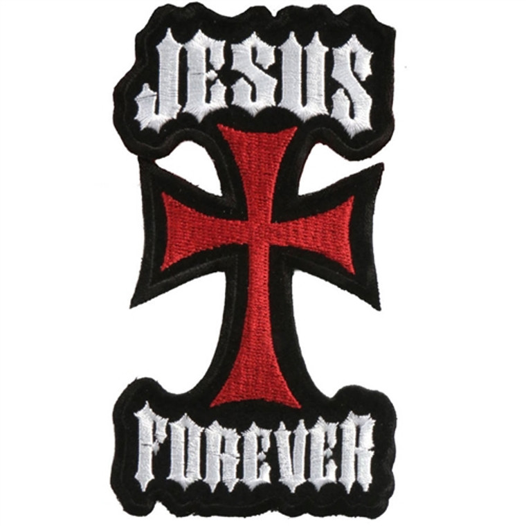 Jesus Forever Cross Biker Patch by Hot Leathers – Christian motorcycle patch Jesus Forever Cross Biker Patch by Hot Leathers – Christian motorcycle patch