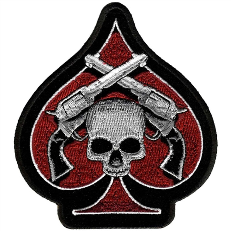 Skull, Pistols, Ace Biker Patches, Hot Leathers