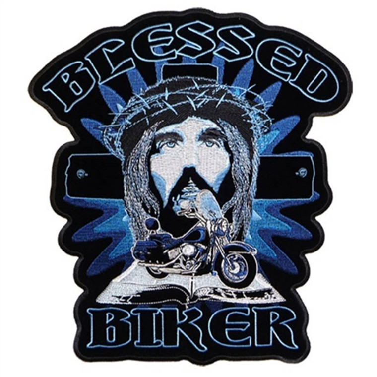 Blessed Biker- Embroidered Hot Leathers Patches