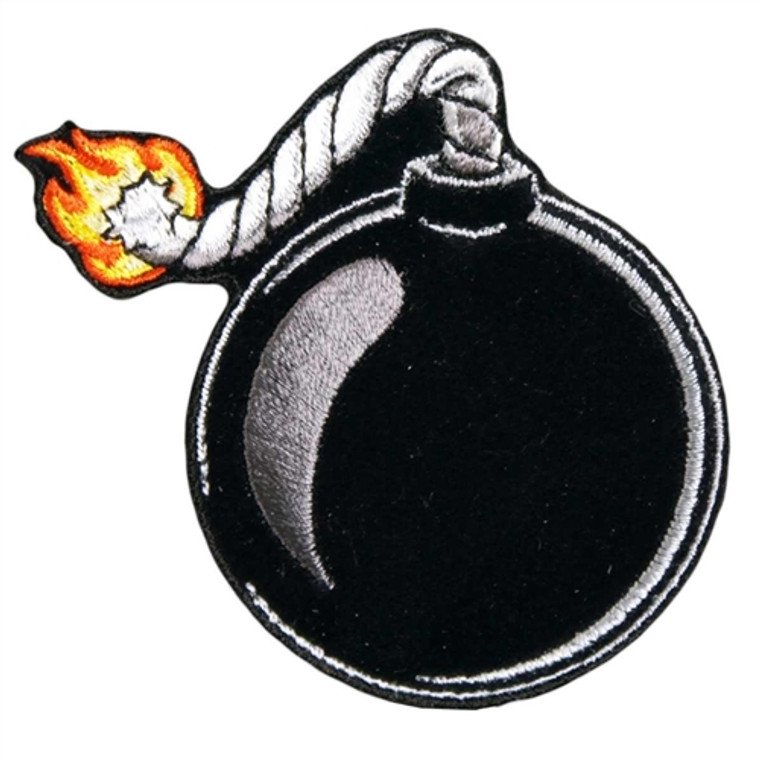 Hot Leathers Bomb Biker Patch with explosive fire bomb design
