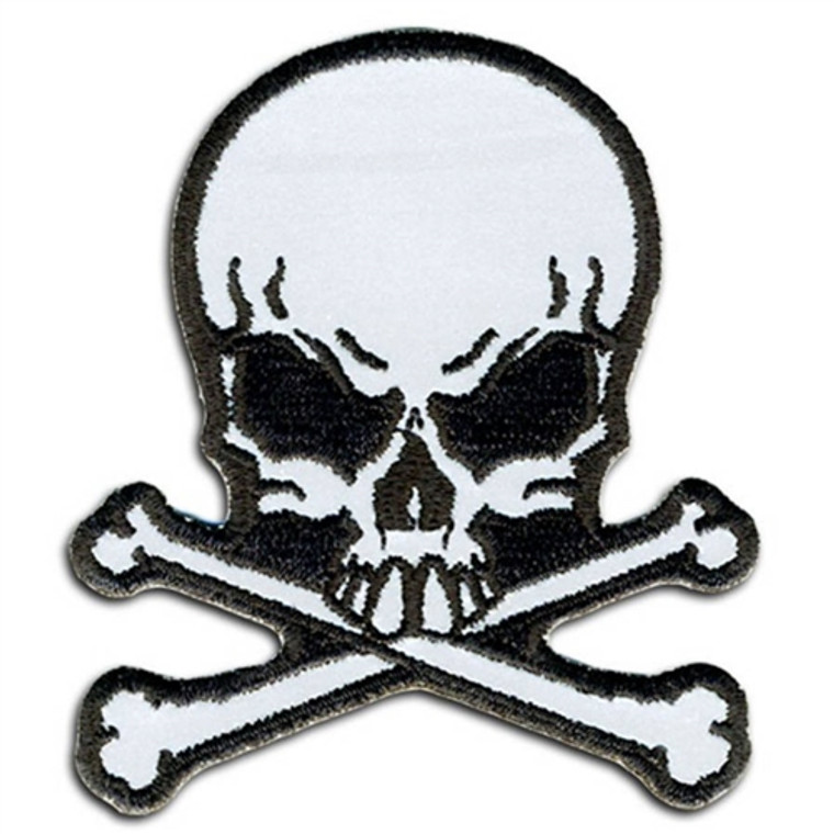 Reflective Skull & Bones Biker Patch, Hot Leathers