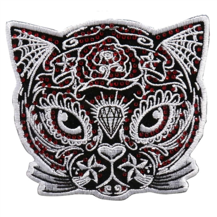 Hot Leathers Rhinestone Sugar Cat Biker Patch