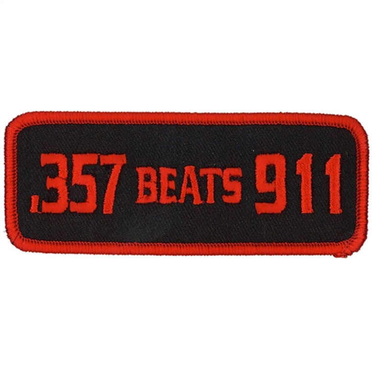 .357 beats 911 Biker Patch, Hot Leathers Patches