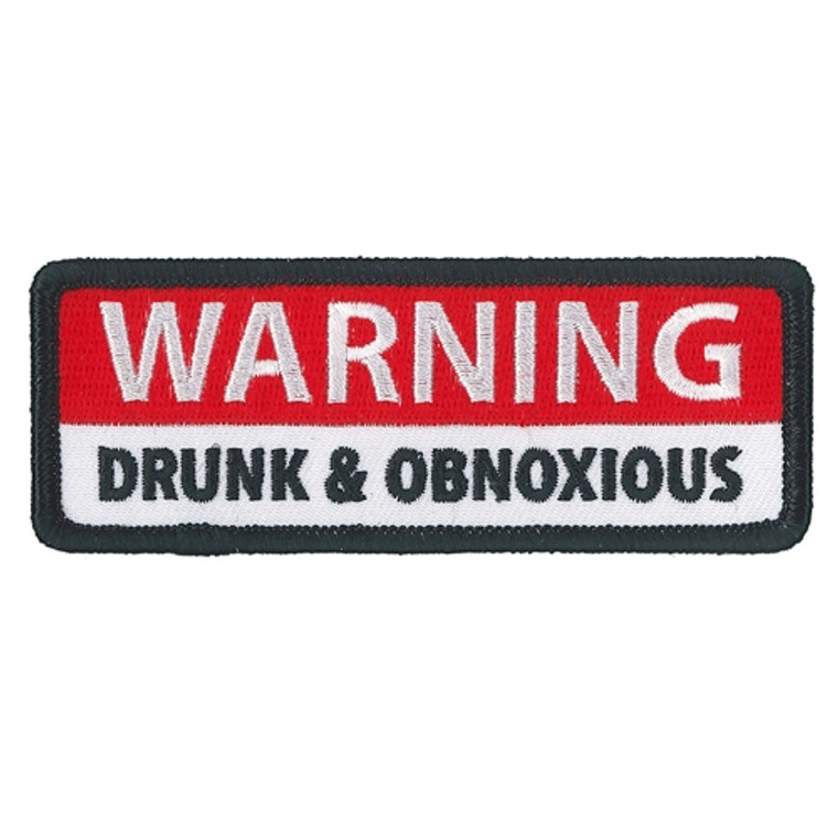 Warning Drunk & Obnoxious Biker Patches, Hot Leathers Motorcycle Accessories