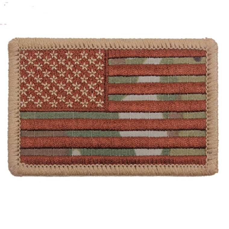 American Flag 3'' Motorcycle Patch, Camo Green