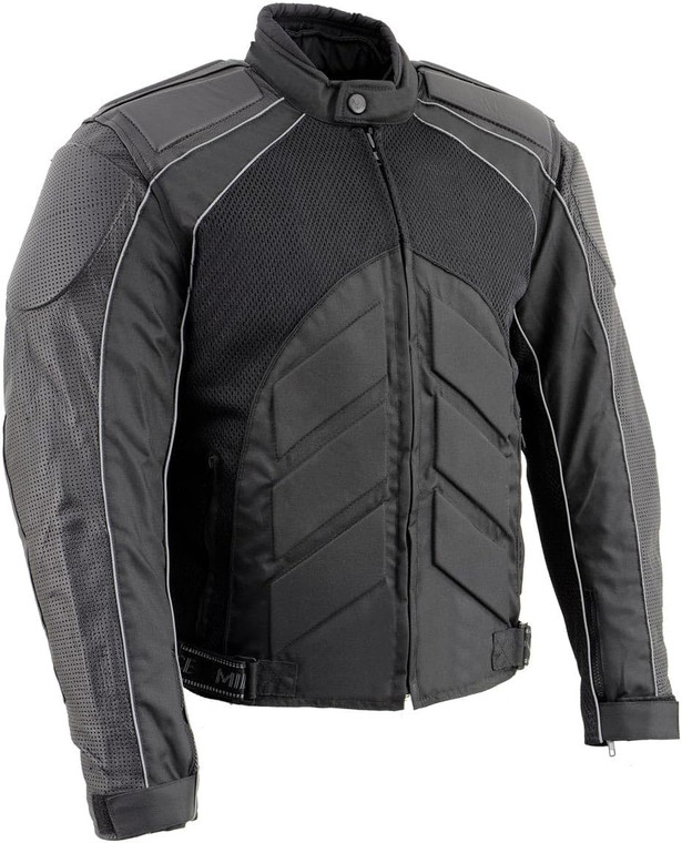NexGen SH2153 Men's Black CE Armored Motorcycle Jacket