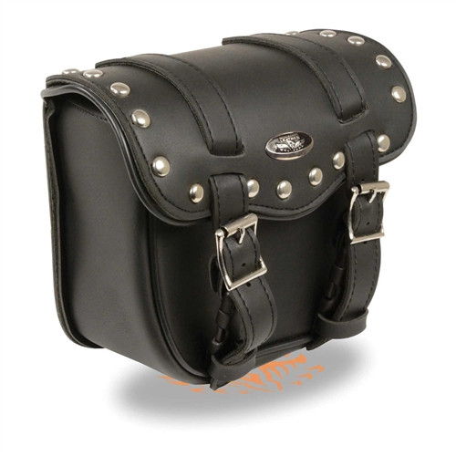 Milwaukee Small Studded Motorcycle Sissy Bar Bag | Leather Bound NJ