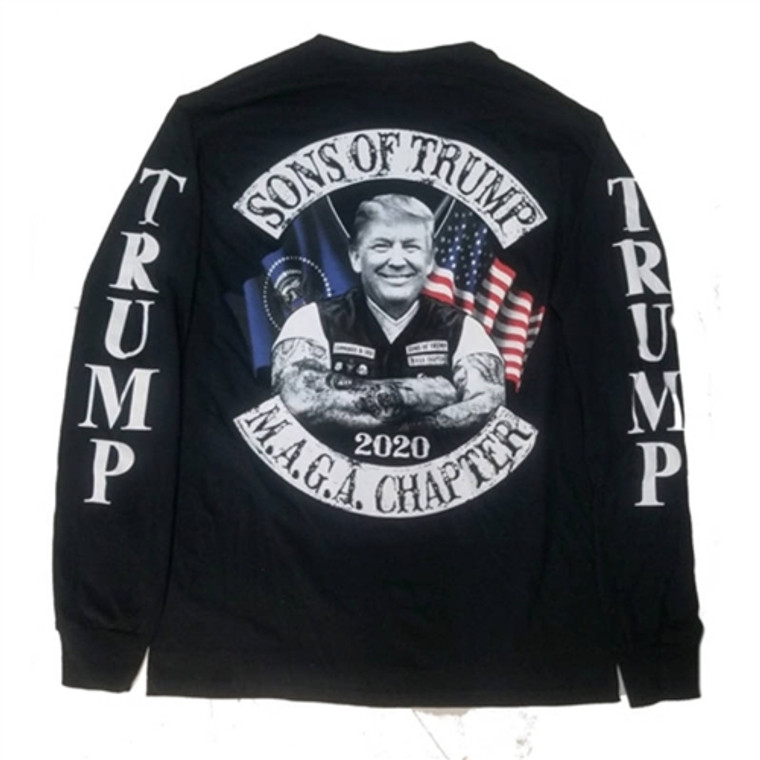 Men's Biker Long Sleeve Shirts: Sons of Trump MAGA Chapter