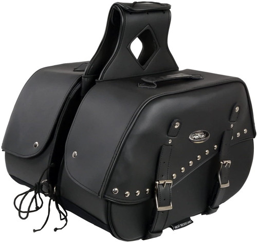 Milwaukee Throw-Over Studded Saddle Bags with Concealment Holster