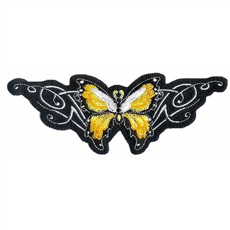 Biker Patches Ladies Tribal Yellow butterfly