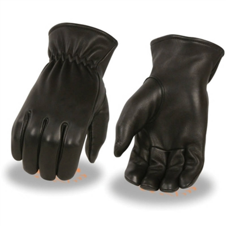 Premium Deerskin Men's Black Leather Gloves, Unlined Riding