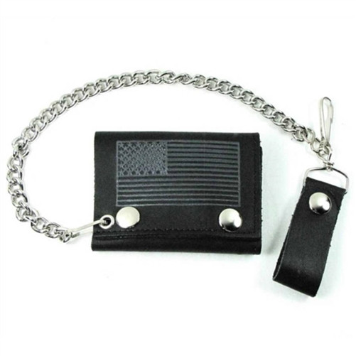 American Flag Leather Chain Wallet | Cowhide Motorcycle Wallet