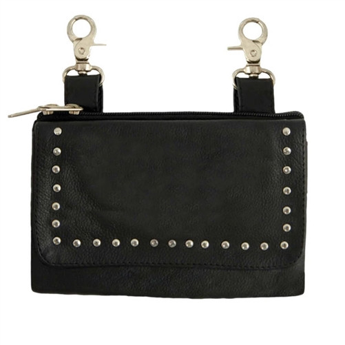 Ladies Biker Leather Hip Purse - Studded Bag by UNIK