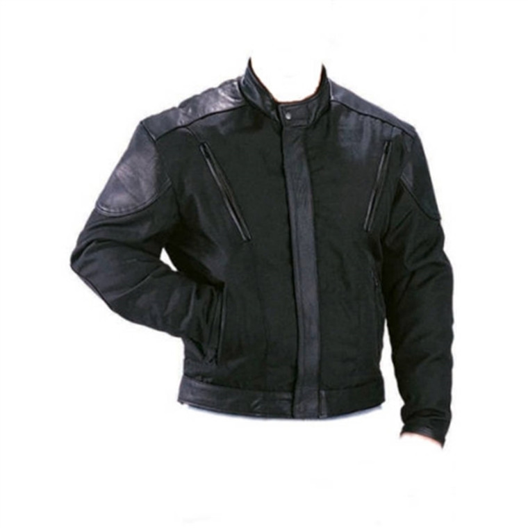 Mens Motorcycle Jackets - Textile Vented, Leather Detail by Unik