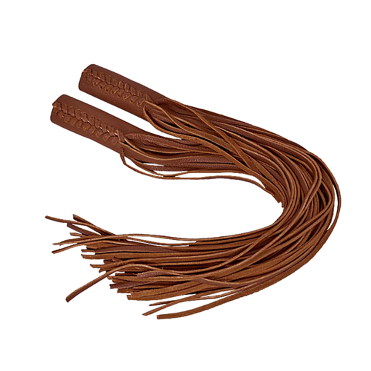 Fringe Brown Leather Motorcycle Throttle Cover