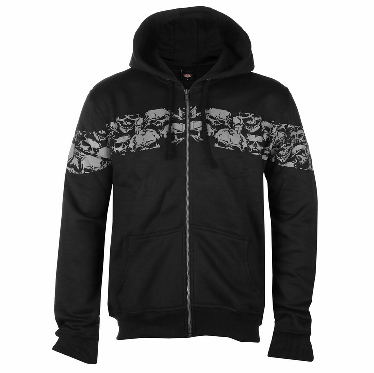 Men's Reflective Skull Hoodie for Bikers