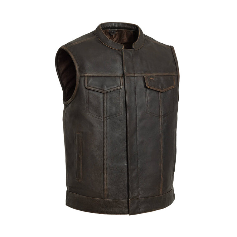 First Classic Sharp Shooter Brown Leather Club Vest