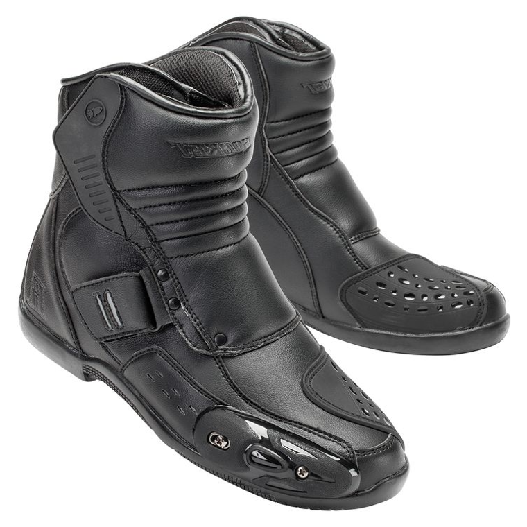 Joe Rocket Street Riding Motorcycle Boots in black leather with CE-certified shin and ankle armor