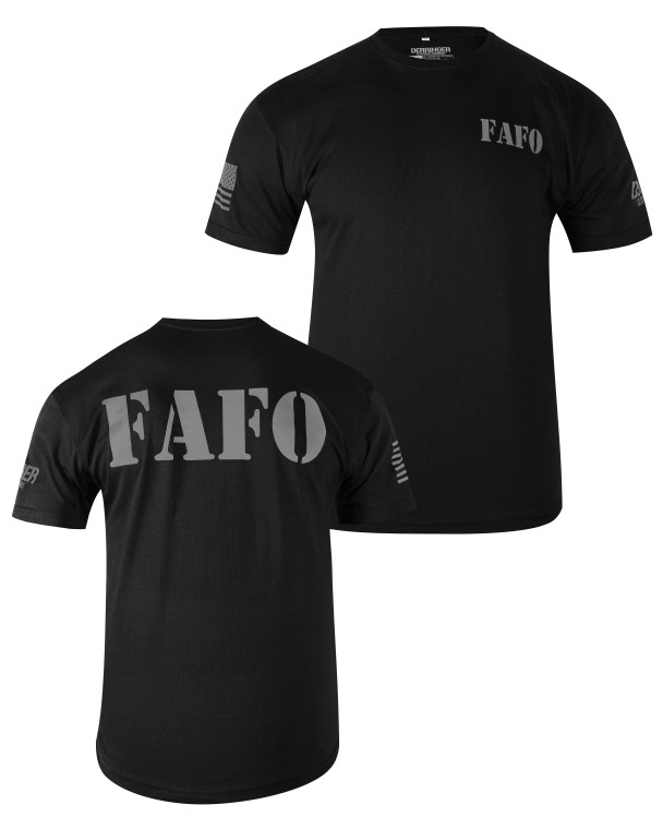 FAFO reflective biker shirt featuring bold 'FAFO' lettering for high visibility during nighttime rides