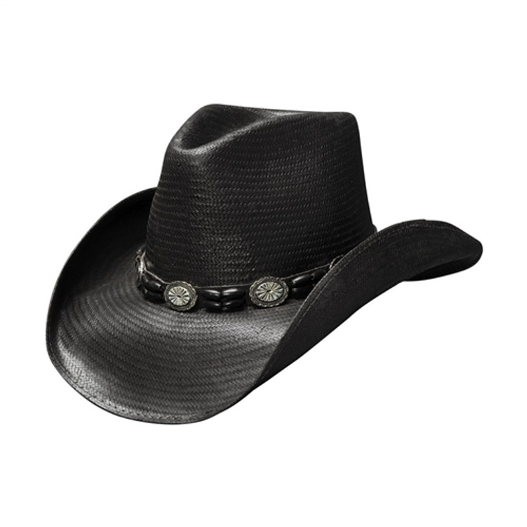 Bullhide Black Straw Cowboy Hat, Black Hills