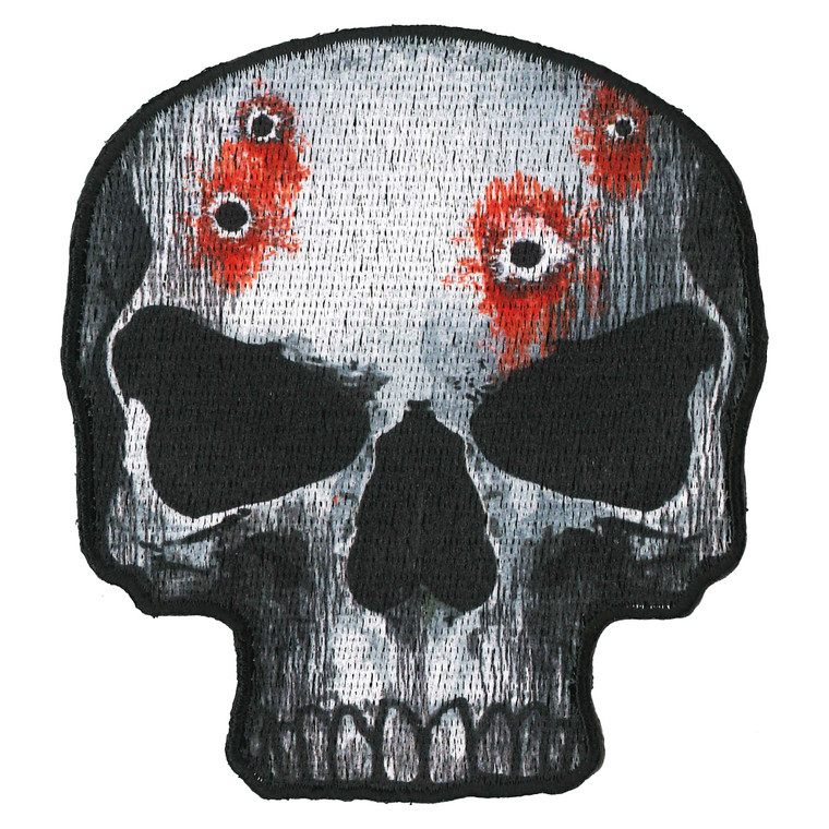 Hot Leathers Bullet Skull biker patch iron-on for jackets vests backpacks