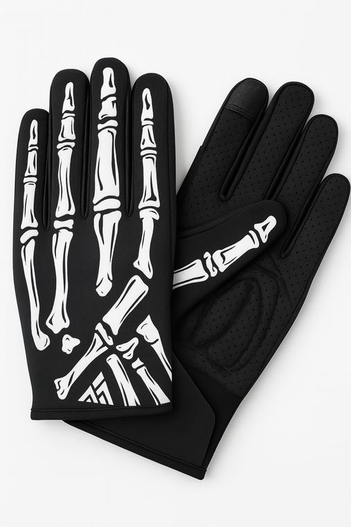 Unik men's skeleton motorcycle gloves with perforated leather and touchscreen fingertips