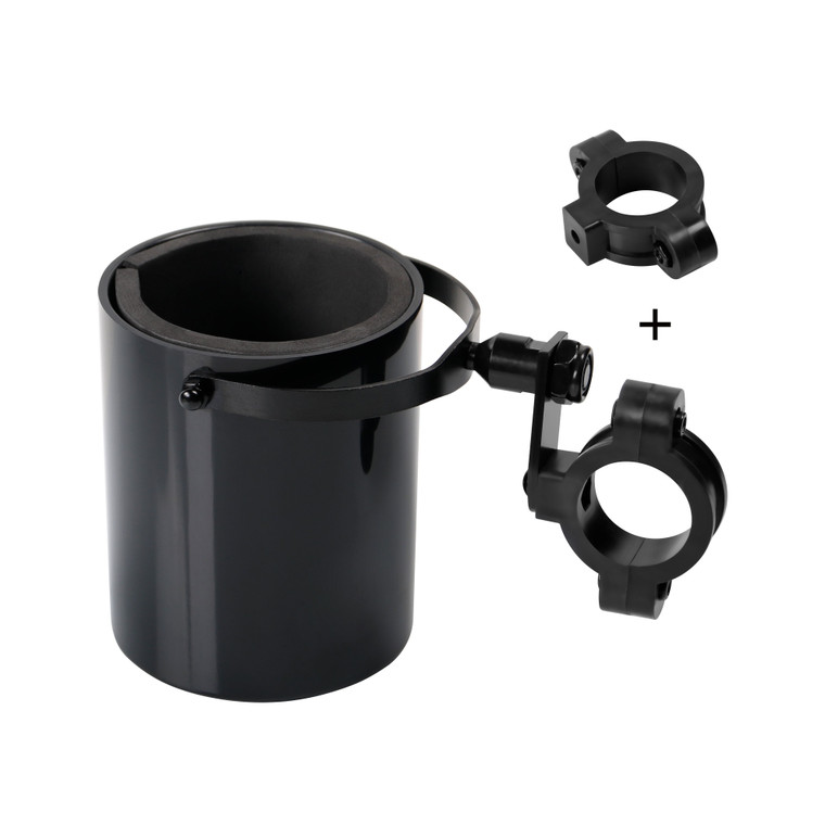 Shiny Black Motorcycle Handlebar Cup Holder