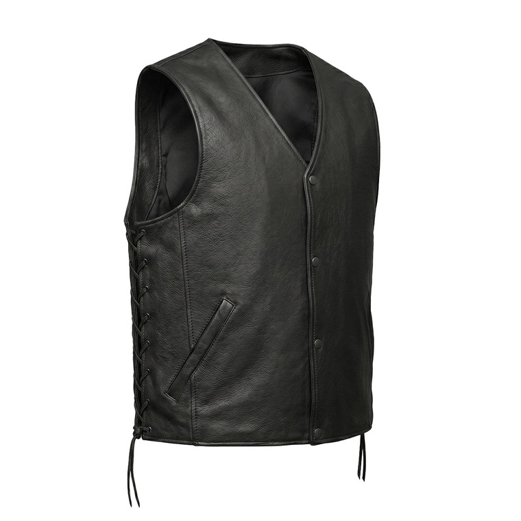 Unik Premium Leather Concealed Carry Motorcycle Vest