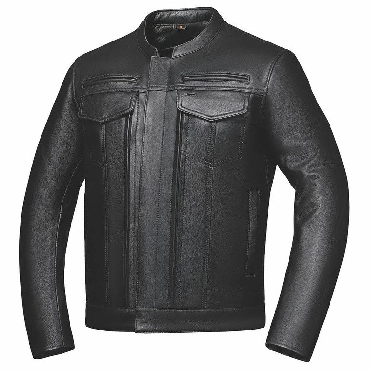 Unik Rampage Utility Pocket Leather Motorcycle Jacket w/ Concealed Carry