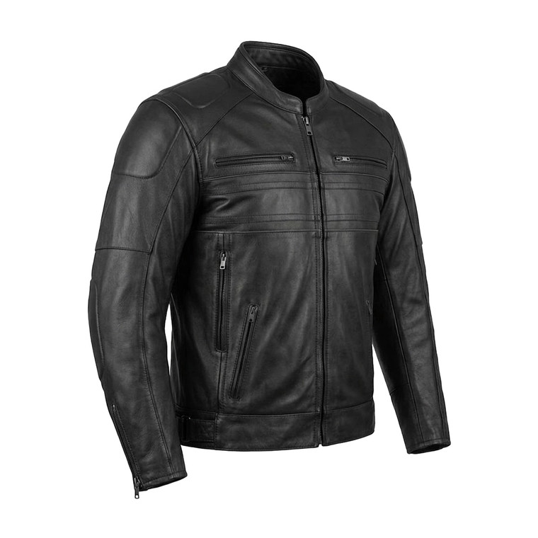 Unik Grizzly men's leather motorcycle jacket w/ concealed carry