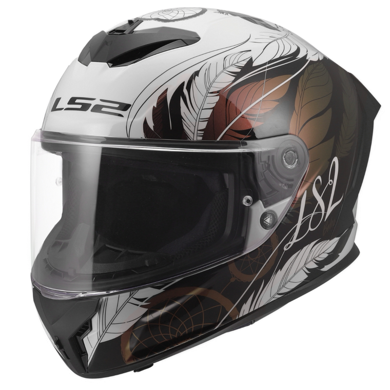 LS2 Rapid Dream Catcher Women's Motorcycle Helmet Gloss White Chameleon Dream Catcher Graphics