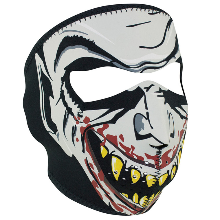 Full Motorcycle Mask Neoprene Vampire Face Glow In the Dark