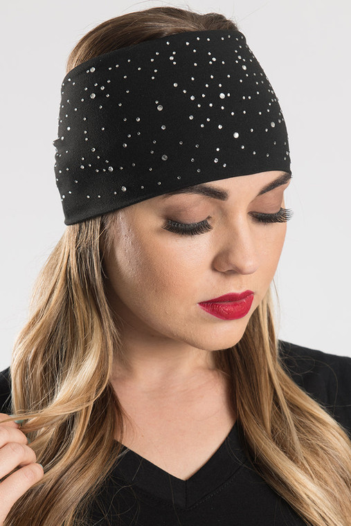 Starry Night biker headband with rhinestone gems