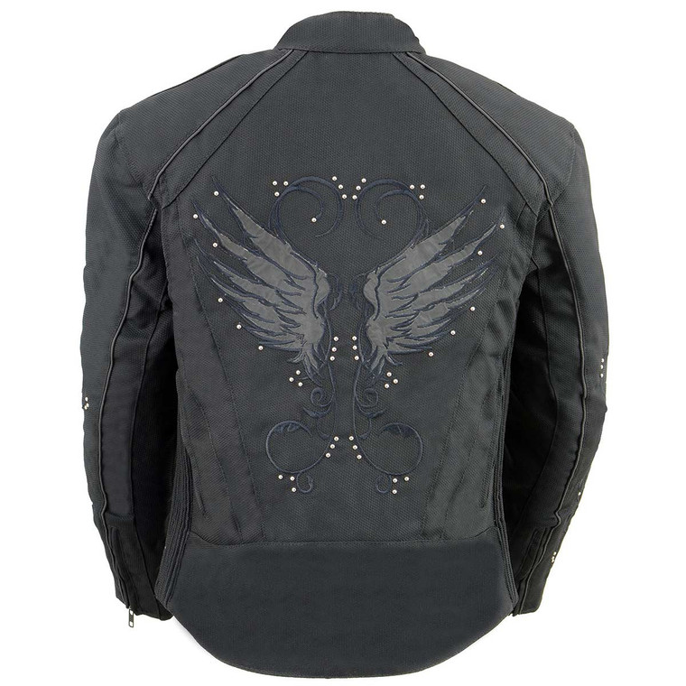 Milwaukee Leather Women's Studded Wings Textile Motorcycle Jacket