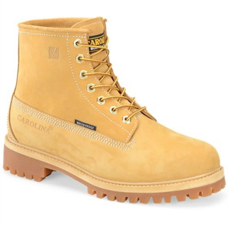 Mens Carolina Work Boots: Waterproof Wheat Lace-Up