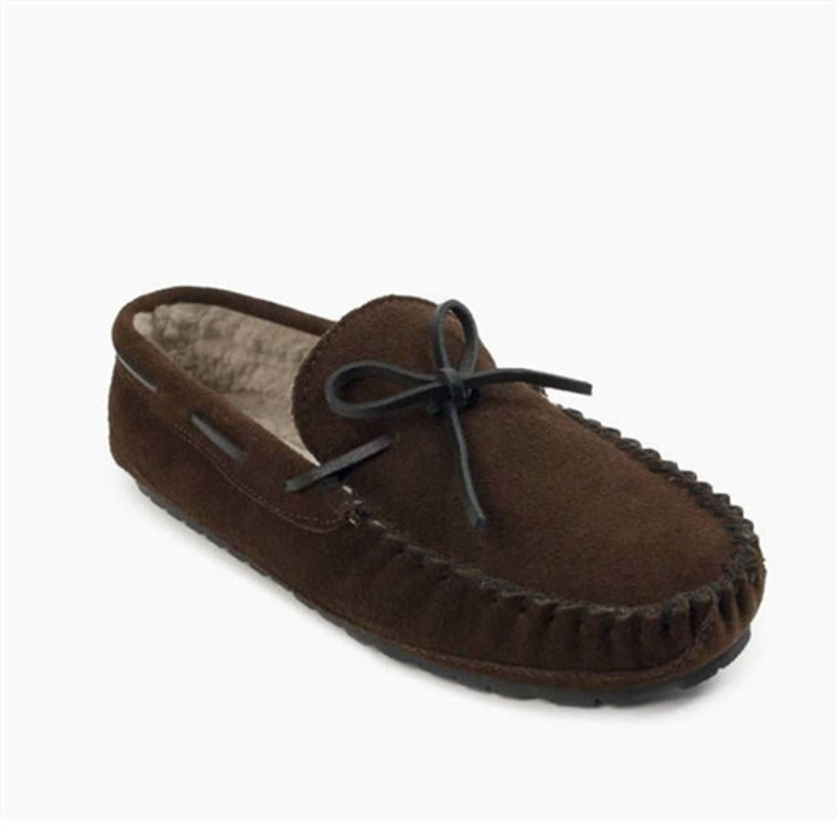 Men's Brown Minnetonka Moccasin "Casey" Slippers #4155