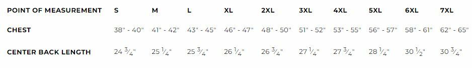 Vest sizing