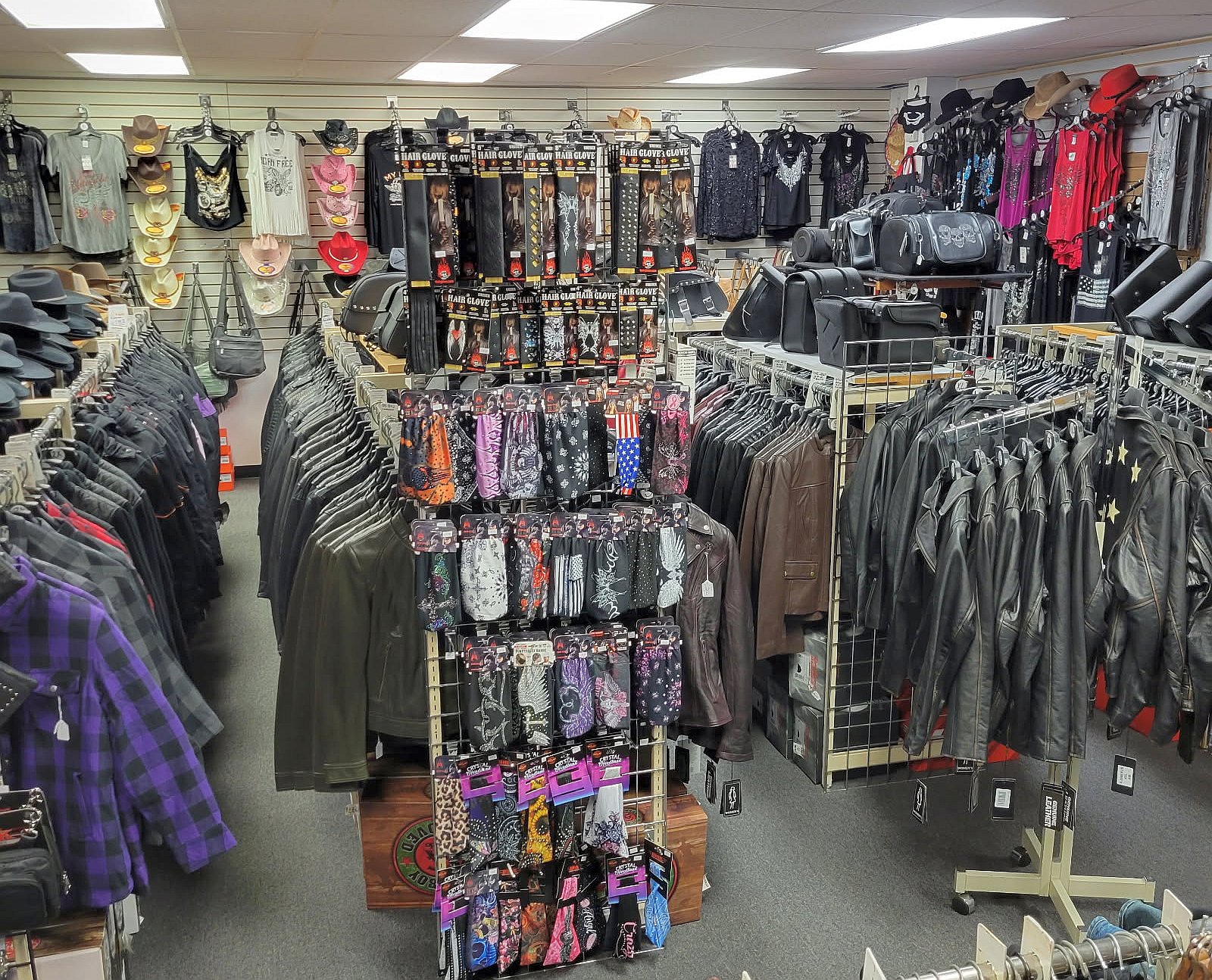 Women’s motorcycle gear in New Jersey featuring jackets, helmets, vests, and boots at Leather Bound NJ Maple Shade store