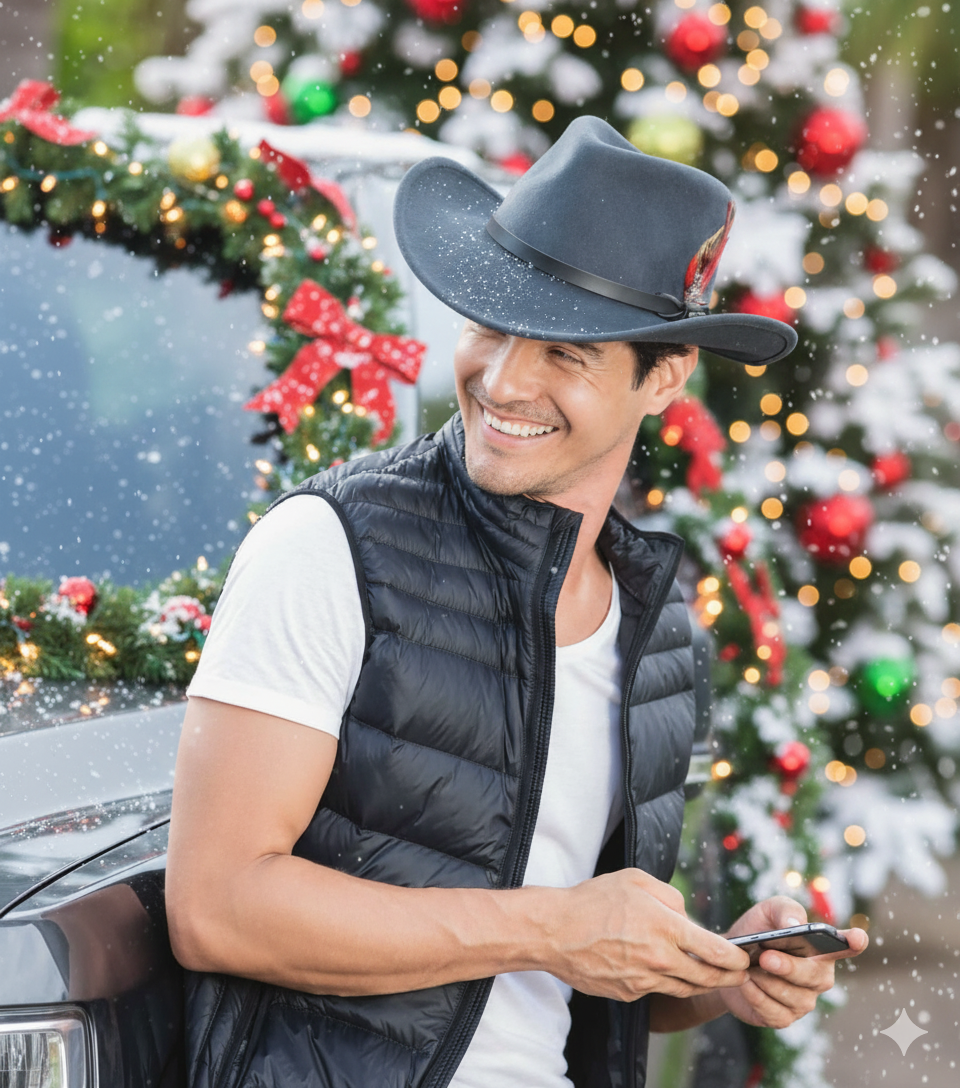 premium cowboy hats in leather, straw, wool