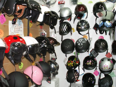 Motorcycle Helmets Wall Display