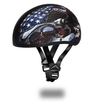New Daytona Eagle-Chrome Motorcycle Helmet - Skull Cap Style, Snell Approved New Daytona Eagle-Chrome Motorcycle Helmet - Skull Cap Style, Snell Approved