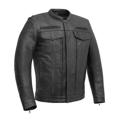 Men's Premium Leather Scooter Jacket | Raider | Leather Bound NJ
