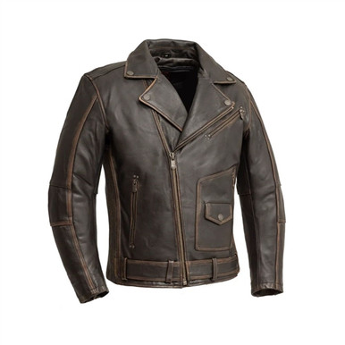 Vintage Brown Leather Motorcycle Jacket | First MFG | Leather Bound NJ