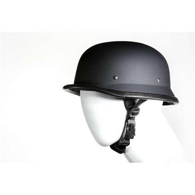 Flat Black German Novelty Motorcycle Helmet | Leather Bound NJ