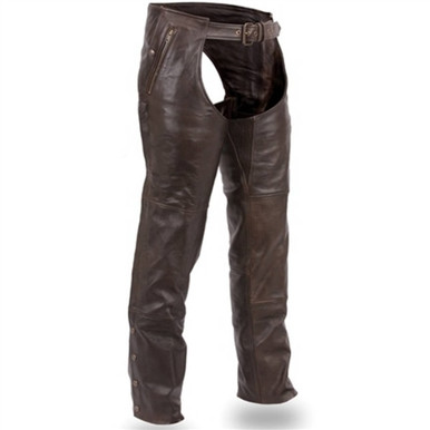 Men’s Brown Motorcycle Leather Chaps