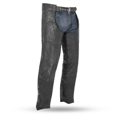 Chaps mens leather biker boots sz 9m Asphalt - Unisex Motorcycle Short Leather Chaps main image 2